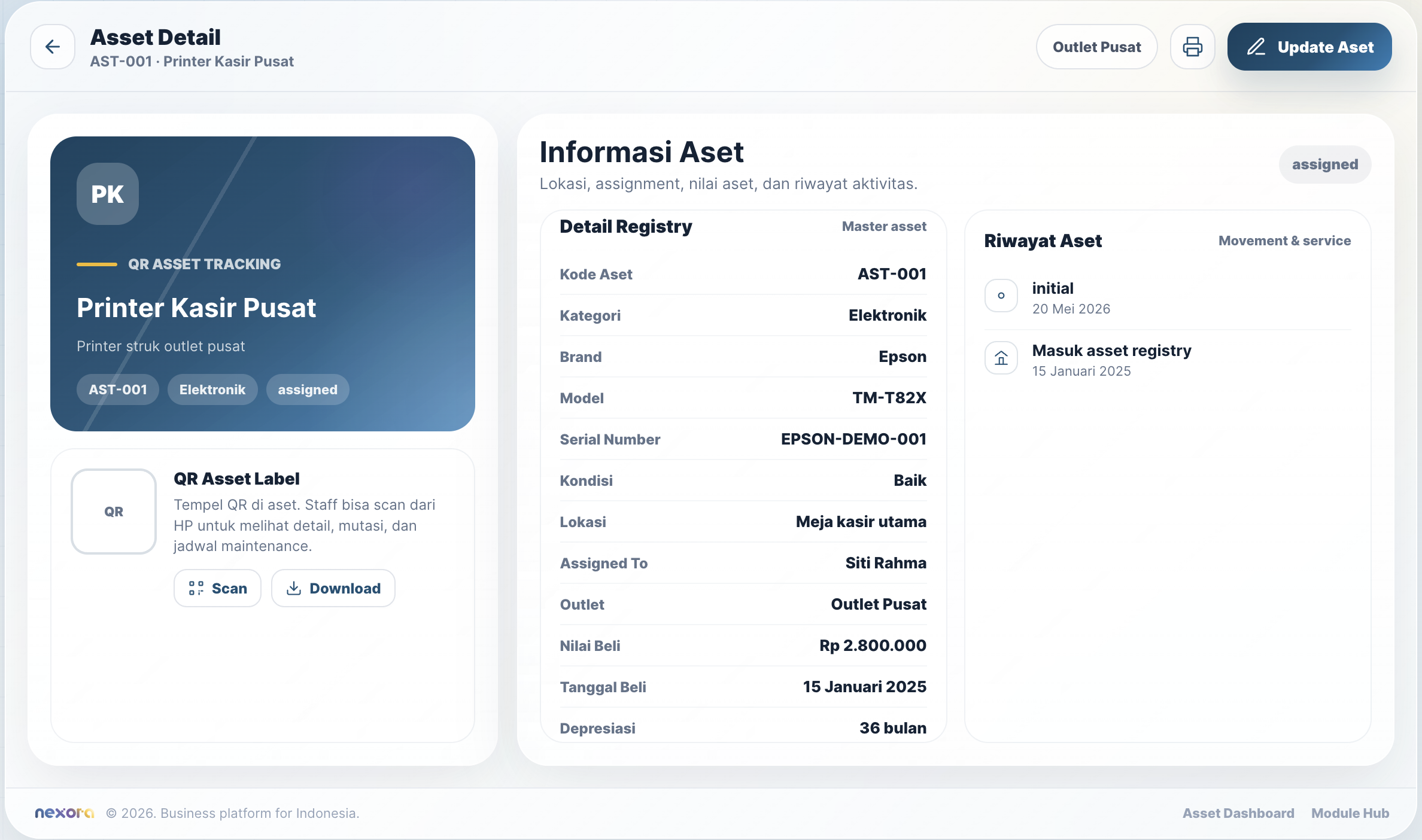 NEX-ASSET – Tracking Aset NEXONE-UMKM
