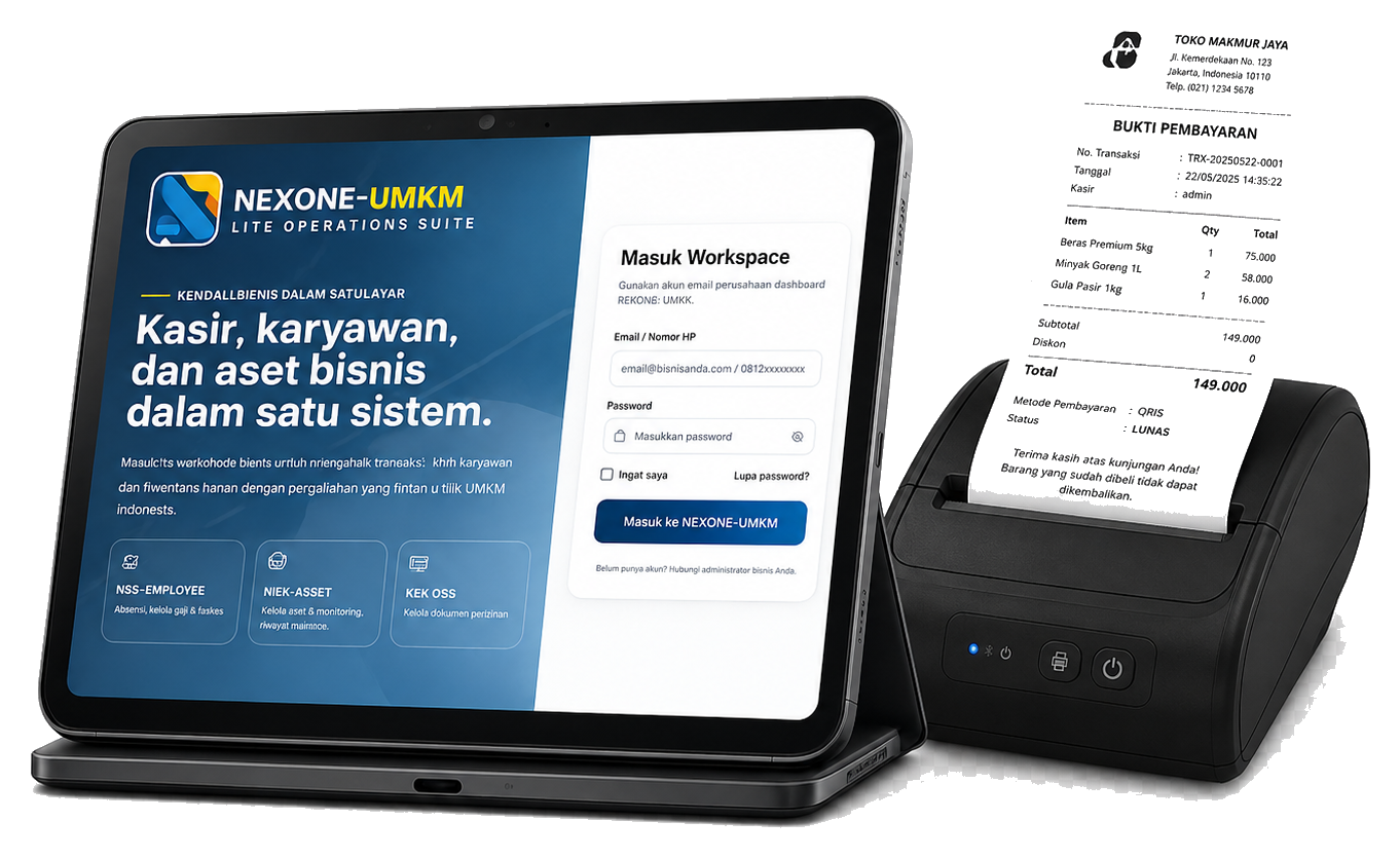 NEXONE-UMKM – Kasir, Karyawan, dan Aset dalam Satu Sistem